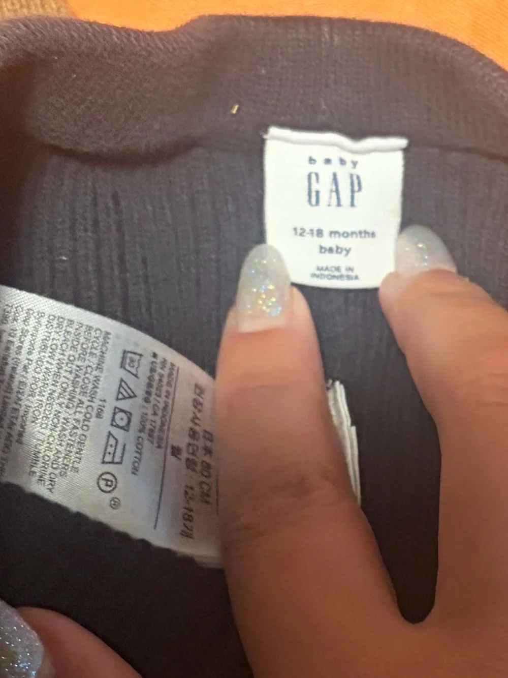 Baby Gap 2-Pack Ribbed Knit Leggings 12-18M Black & Camel Button Cuff
